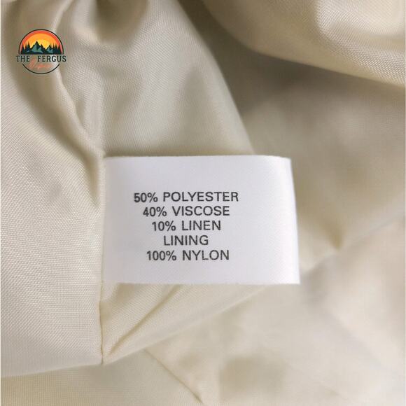 Kentucky Derby Blazer Linen Blend Wide Lapel Preppy Stripes Tan White Size 18 - Picture 11 of 16